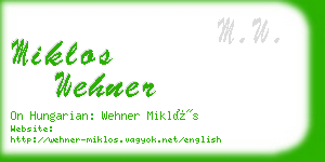 miklos wehner business card